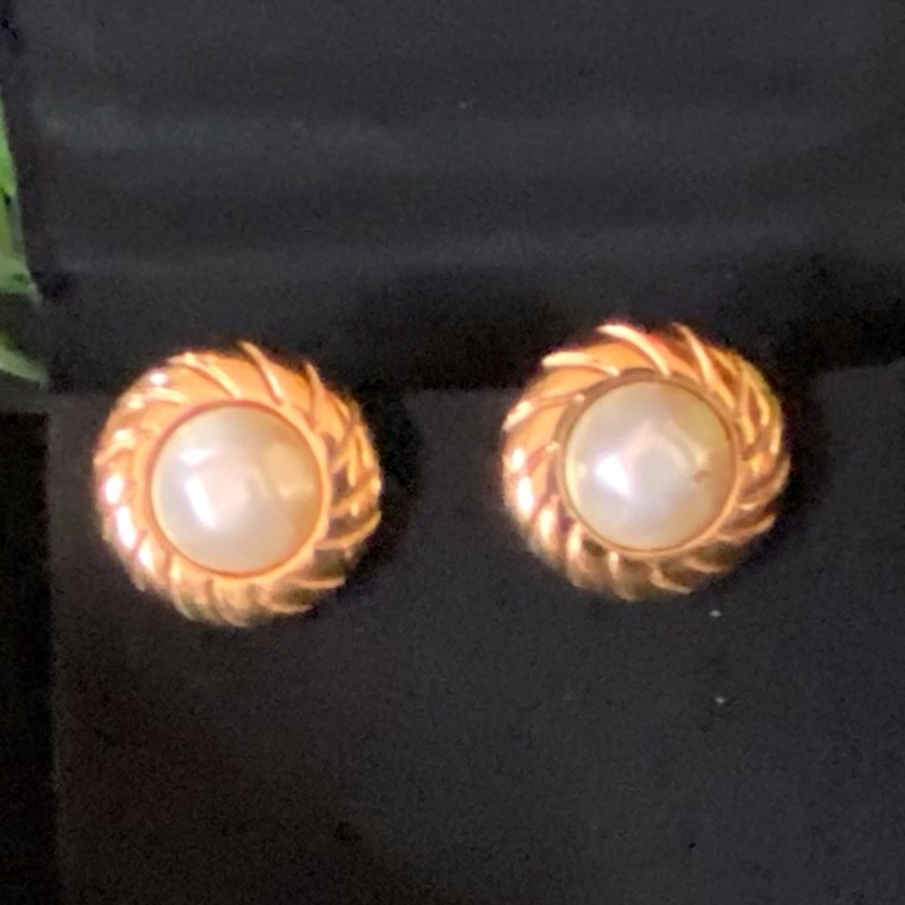 CHANEL Faux Pearl Clip- On Earrings